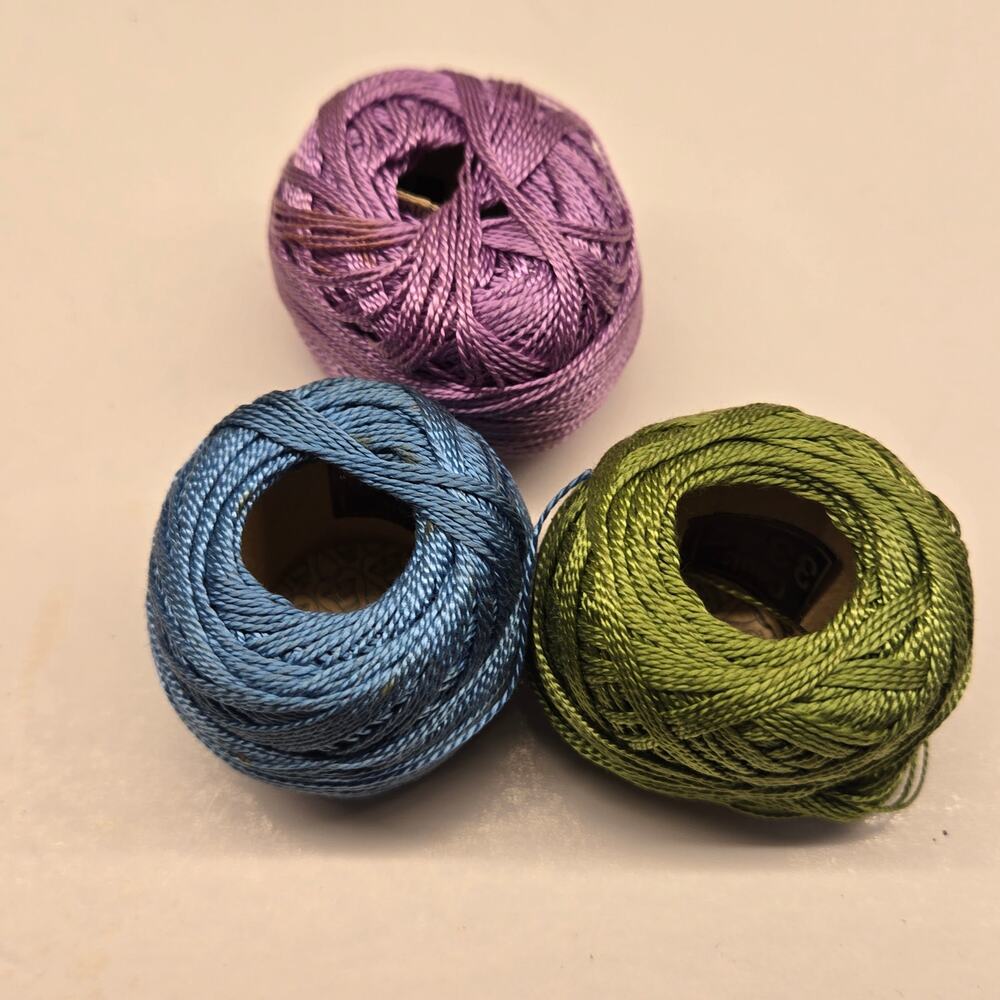 Mixed Lot Vintage Crochet Thread & Embroidery Floss | Blue, Green, Neutral - Picture 7 of 11